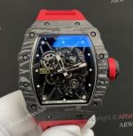 Super clone Richard Mille RM35 01 Carbon TPT Watch Red Rubber Strap